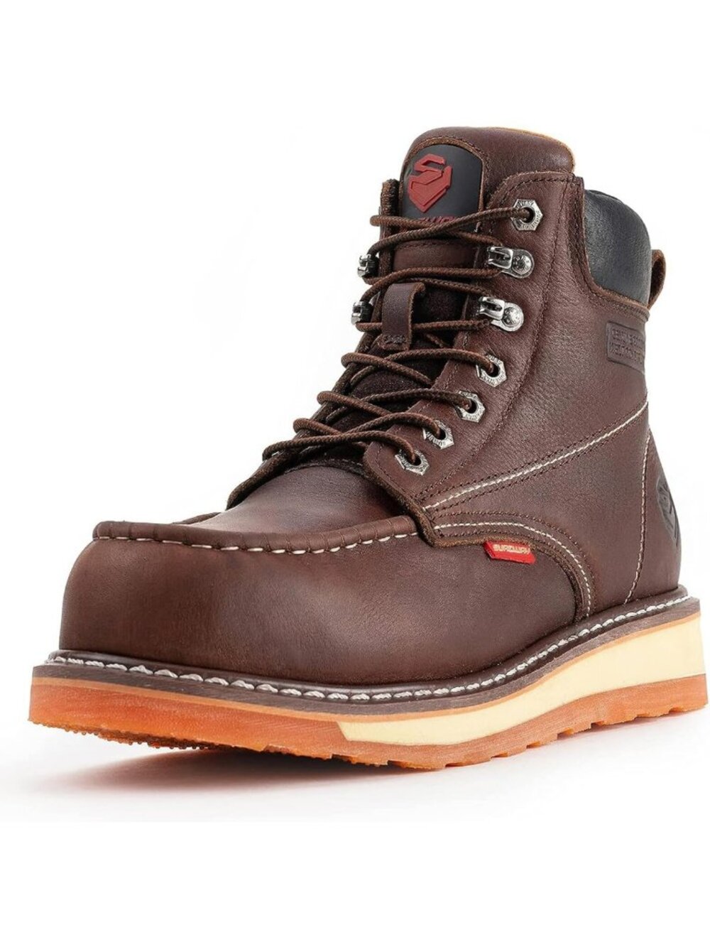 Men's Heavy Duty Wedge Moc Toe Work Boots - Soft, Composite & Steel Toe Safety